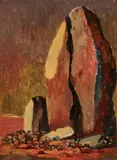 Russell Drysdale, Monolith 1956, 1956, oil on canvas