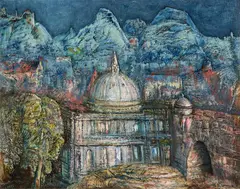Lloyd Rees, Grecian Image 1961-62, 1961-62, oil on canvas on board