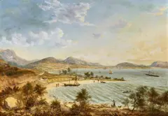 Henry Gritten, View of Hobart Town from Sandy Bay c1857, c1857, oil on canvas