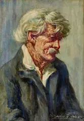 Antonio Dattilo Rubbo, Head of an Old Man c1905, c1905, watercolour on paper
