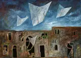 Yosl Bergner, Flight of the Kites 1982, 1982, oil on linen