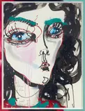 Del Kathryn Barton, Must Get This Right 2017, 2017, ink and synthetic polymer paint on paper in hand-painted artist's frame
