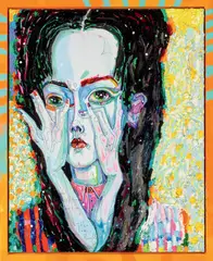 Del Kathryn Barton, The Love I Thought 2021, 2021, oil and synthetic polymer paint on linen in hand-painted artist's frame