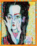 Del Kathryn Barton, The Love I Thought 2021, 2021, oil and synthetic polymer paint on linen in hand-painted artist's frame