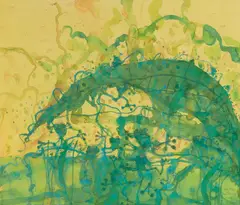 John Olsen, Tree Frogs and Banana Leaf (also known as Kimberley Tree Frogs) 2010, 2010, watercolour and pastel on paper