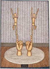 John Brack, Acrobats 1994, 1994, watercolour, pen and ink on paper