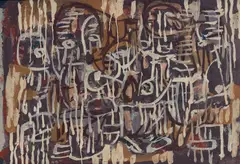 Ian Fairweather, African Family 1963, 1963, synthetic polymer paint and gouache on board