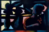 Charles Blackman, Gothic Window c1988, c1988, oil on paper on canvas