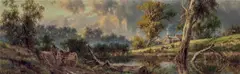 James Alfred Turner, Horse and Cart Returning from Work, oil on board
