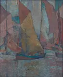 Alfred Wolmark, Fishing Boats, Brittany 1911