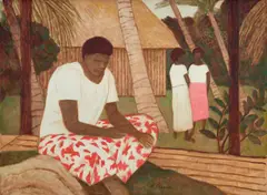 Ray Crooke, Islanders Resting on the Verandah, oil on canvas