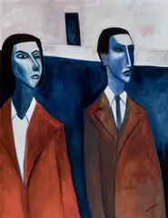 Robert Dickerson, The Theatregoers, synthetic polymer paint on canvas