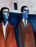 Robert Dickerson, The Theatregoers, synthetic polymer paint on canvas