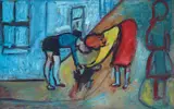 Charles Blackman, Children and Cat c1970s