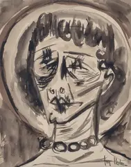 Joy Hester, Head of a Woman, ink and wash on paper
