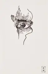 Vincent van Gogh's Eye 1983 by Brett Whiteley, 1983, pen and ink on paper, sold Aug 2025