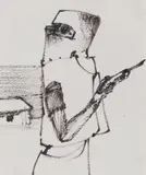 Kelly 1954 by Sidney Nolan, 1954, felt tip pen on paper, sold Aug 2025