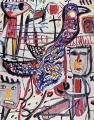 David Larwill, Death of Jack Rooster 1985, 1985, oil on canvas