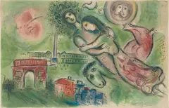 Romeo et Juliette 1964 by Marc Chagall, 1964, colour lithograph, sold Aug 2025