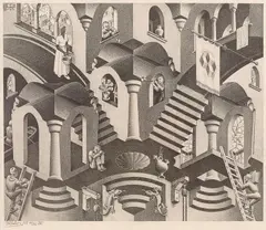 M. C. Escher, Hol en Bol 1955, 1955, lithograph