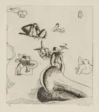 Brett Whiteley, A Day at Bondi (Sunbathers) 1984, 1984, etching