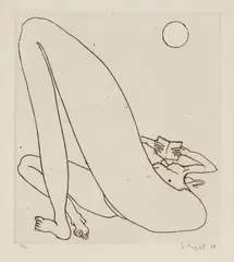 A Day at Bondi (Sunbaker) 1984 by Brett Whiteley, 1984, etching, sold Jun 2025