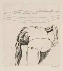 A Day at Bondi (Lifesaver) 1984 by Brett Whiteley, 1984, etching, sold Jun 2025
