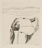 Brett Whiteley, A Day at Bondi (Lifesaver) 1984, 1984, etching