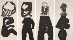 Mike Parr, On the Marble Cliffs #1, #3, #9 and #10 2001, 2001, lithograph and woodcut (4)
