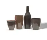Gwyn Hanssen-Pigott, Tall Mug, Beaker, Cup and Bottle (Dark Bronze) c1995