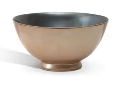 Large Bowl (Bronze and Black) c1995 by Gwyn Hanssen-Pigott, c1995, woodfired and glazed porcelain, sold Jun 2025