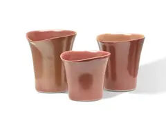 Two Cups and a Jug (Bronze) c1995 by Gwyn Hanssen-Pigott, c1995, woodfired porcelain (3), sold Jun 2025