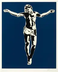 Blek le Rat, Jesus (Blue) 2010, 2010, colour screenprint