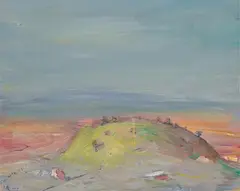 Lloyd Rees, Fading Day, Duramana 1977, 1977, oil on canvas on board