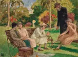 Rupert Bunny, Melbourne Botanic Gardens (also known as Scene in Botanical Gardens ) c1932-33