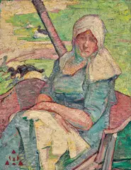 Alfred Wolmark, In the Sun (The Artist's Wife, Bessie) c1911, c1911, oil on canvas