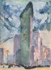 Alfred Wolmark, Sketch for Flatiron Building, New York c1919, c1919, oil on canvas-board
