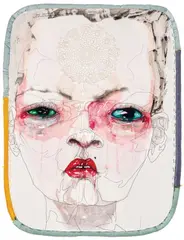 Del Kathryn Barton, Boy Becoming Man (Without Understanding Death (2)) 2006, 2006, watercolour, pen and fabric on paper
