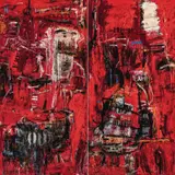 Ann Thomson, Northern Territory 1994-95, 1994-95, oil on board (diptych)