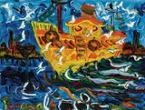 John Perceval, Yellow Ship, oil on canvas