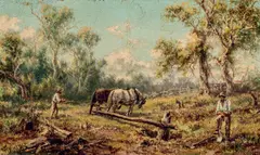 James Alfred Turner, Logging, oil on canvas