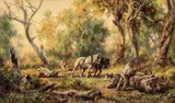 James Alfred Turner, Logging, oil on canvas