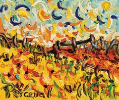 John Perceval, Market Garden, oil on canvas