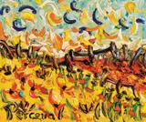 John Perceval, Market Garden, oil on canvas