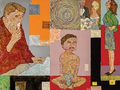 Fiat Famis 1964 by Richard Larter, 1964, synthetic polymer paint and enamel on board, sold Apr 2025