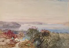 John Skinner Prout, A View of Sydney c1842, c1842, watercolour and pencil on paper