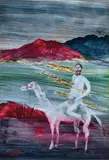 Burke at Cooper Creek 1966 by Sidney Nolan, 1966, oil and crayon on paper, sold Nov 2024