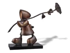 Mackenzie Thorpe, Sunshine on My Shoulder 2007, 2007, bronze on marble base