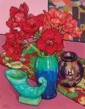 Criss Canning, Hippeastrums with Horn Vase 1995, 1995, oil on canvas