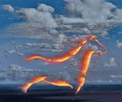 Tim Storrier, The Night Runner, synthetic polymer paint on linen